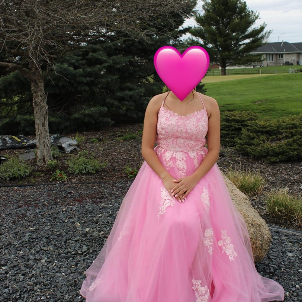 Pink Ruffled Sequin Gown for Prom